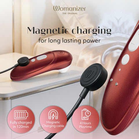 Womanizer Pro Pleasure Air Clitoral Suction Stimulator Bordeaux Red