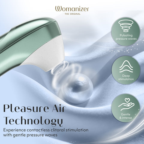 Womanizer Pro Pleasure Air Clitoral Suction Stimulator Sage Green