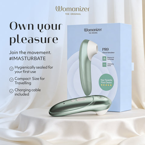 Womanizer Pro Pleasure Air Clitoral Suction Stimulator Sage Green