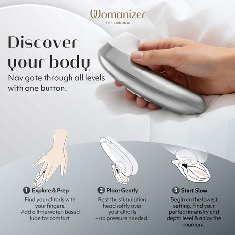 Womanizer Pro Pleasure Air Clitoral Suction Stimulator Silver