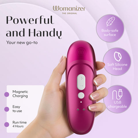 Womanizer Pro Pleasure Air Clitoral Suction Stimulator Vibrant Pink