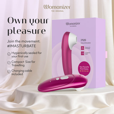 Womanizer Pro Pleasure Air Clitoral Suction Stimulator Vibrant Pink