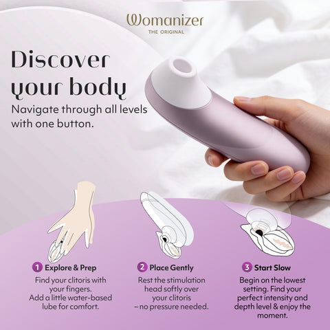 Womanizer Pro Pleasure Air Clitoral Suction Stimulator Lilac Pink