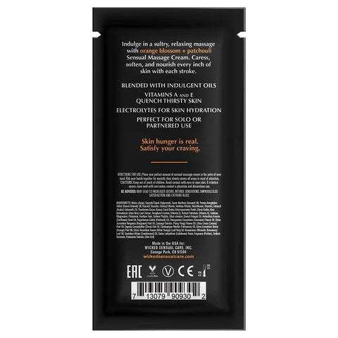 Wicked Orange Blossom and Patchouli Massage Cream 10ml