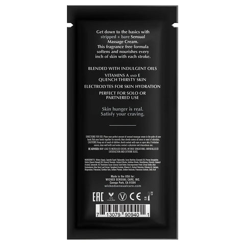 Wicked Stripped and Bare Massage Cream 10ml