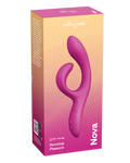 The retail packaging box for the We vibe Nova pleasure product, featuring a pink and orange gradient design with a graphic of the purple device on the front.