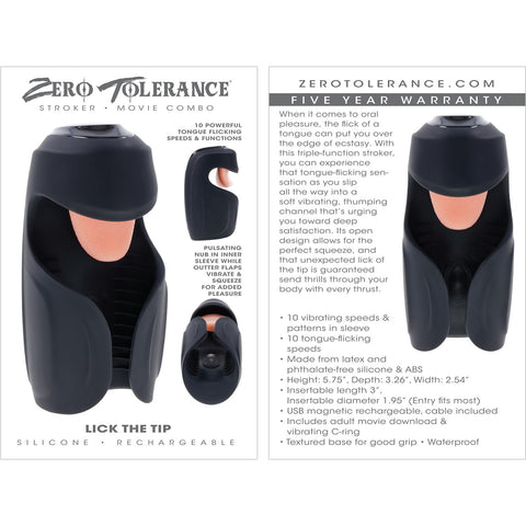 Zero Tolerance Lick the Tip Vibrating Oral Sex Masturbator