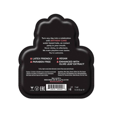 Wicked Aqua Birthday Cake Flavoured Lube Sachet  3ml