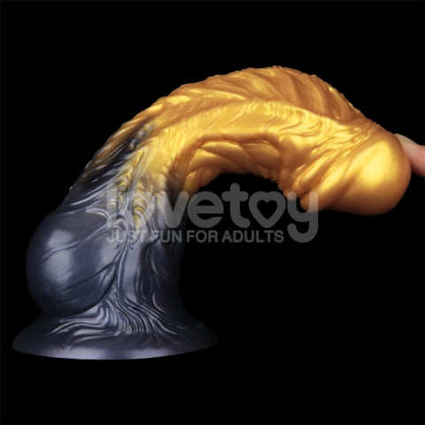 Lovetoy AEROSX Pump Up The Pleasure Dual Density Silicone Inflatable Dildo Gold 8"