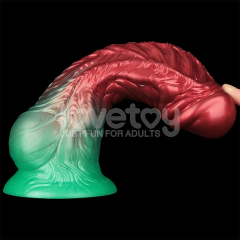 Lovetoy AEROSX Pump up the Pleasure Dual Density Silicone Inflatable Dildo Red/Green 8"