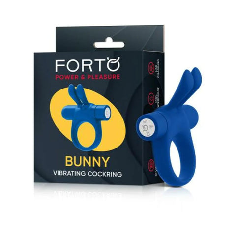 Forto Bunny Vibrating Cockring Blue