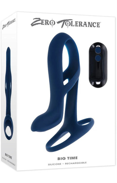 Blue silicone product with packaging labeled 'Zero Tolerance' on a white background