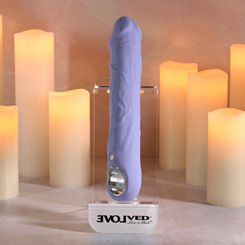 Evolved Large Purple Fantasy Realistic Dildo Vibrator
