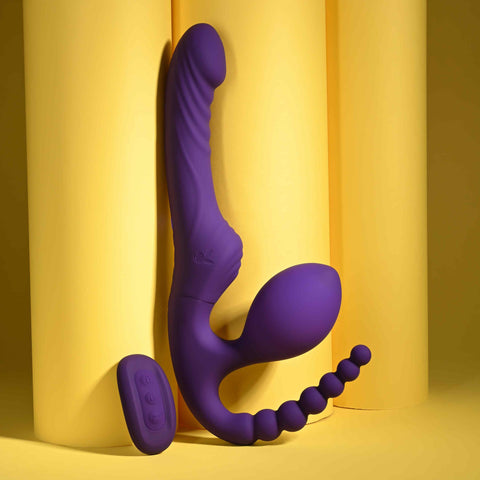 Hug It Out Purple Inflatable Strapless Strap On