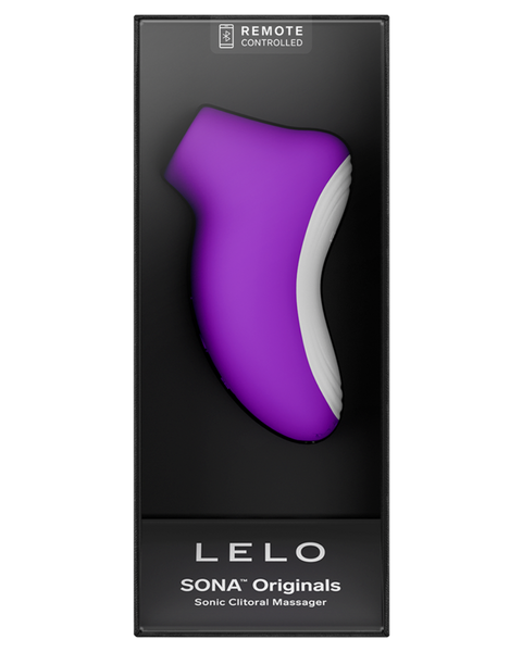 Purple clitoral massager in black packaging with 'LELO' branding on a white background