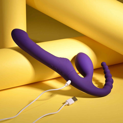 Hug It Out Purple Inflatable Strapless Strap On