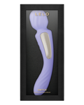Purple and silver vibrator in a black box with 'LELO' branding
