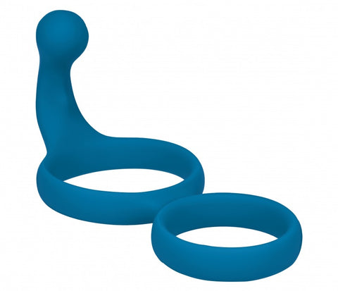 Levelz Silicone Double Cock Ring with Anal Stimulator Teal