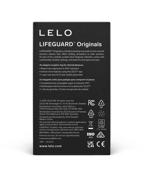 Lelo Lifeguard Originals Vibrating Penis Ring Soft Pink