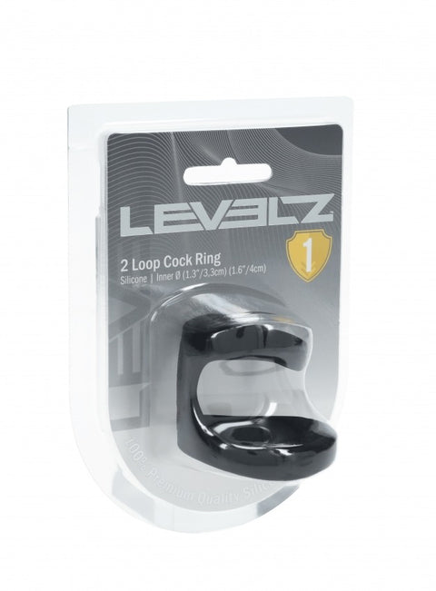Levelz 2 Loop Silicone Cock Ring Black