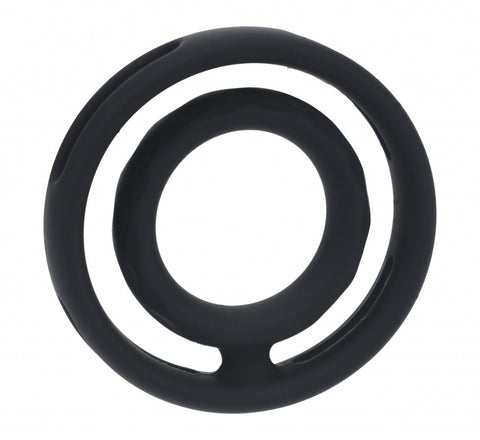 Levelz Classic Grooved Silicone Cock & Ball Ring Black
