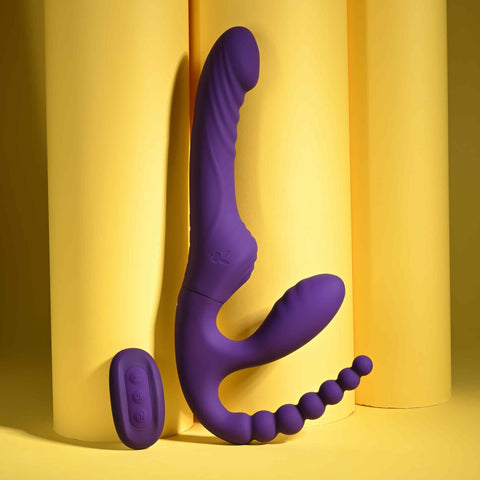 Hug It Out Purple Inflatable Strapless Strap On