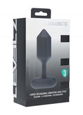 Revelz large hexagonal vibrating anal plug packaging on a white background