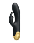 Black and gold electronic device on a white background