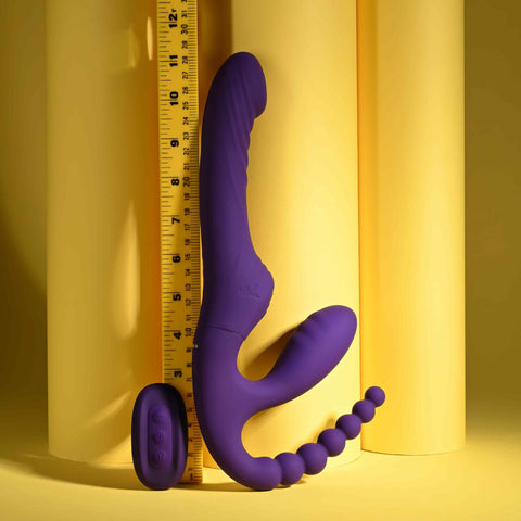 Hug It Out Purple Inflatable Strapless Strap On