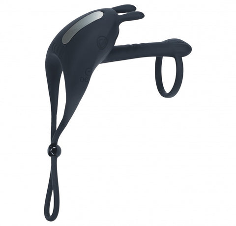 Levelz Adjustable Bunny Vibrating Silicone Lasso Cock Ring & Shaft Loop