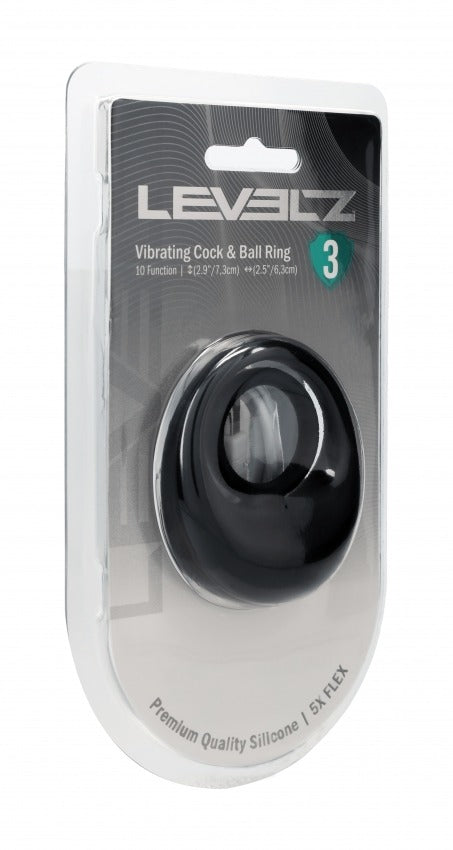 Levelz Vibrating Liquid Silicone Cock & Ball Ring