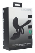 Levelz triple motor vibrating silicone cock ring packaging on a white background