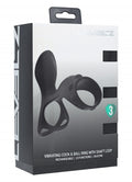 Levelz Vibrating Silicone Cock & Ball Ring with Shaft Loop Black