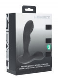 Levelz prostate massager packaging with black product silhouette on a white background