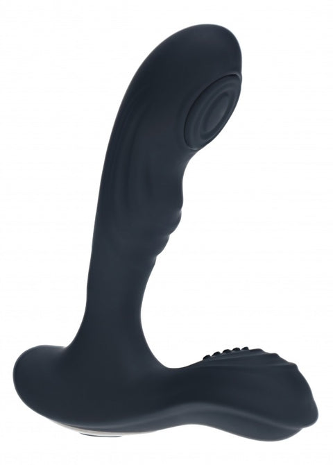 Levelz Vibrating & Tapping Silicone Prostate Massager with Ball Stimulator Black
