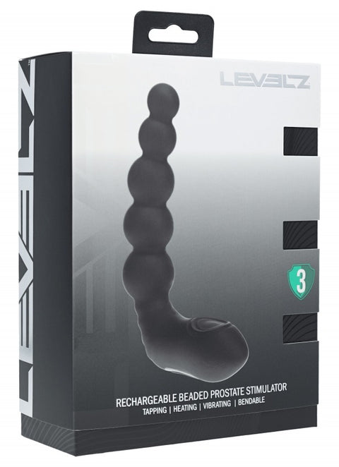 Levelz rechargeable beaded prostate stimulator packaging on a white background