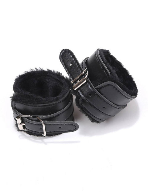 Faux Leather Handcuffs C80726-1 Black