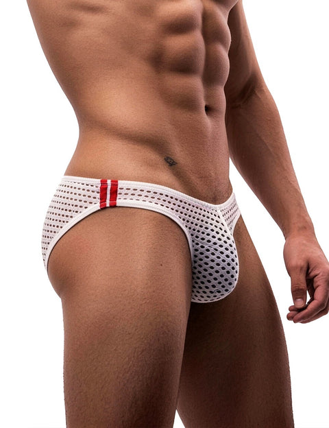 Breathable Mesh Sexy Mens Brief MP261-2 White L