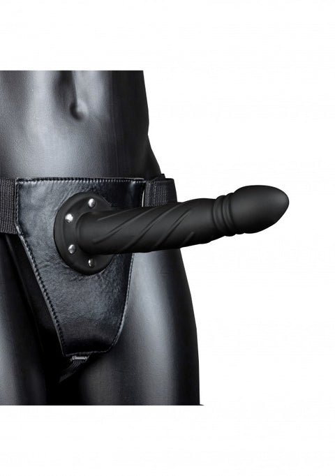 Ouch Twisted Hollow Strap-On 8" Black