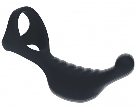Levelz Vibrating Silicone Prostate Stimulator with Tri O Cock Ring Black