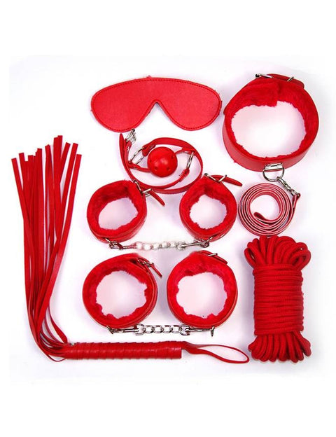 Faux Leather Bondage Kit C80689-2 Red