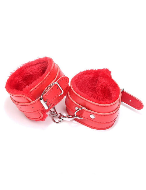 Faux Leather Handcuffs C80726-2 Red