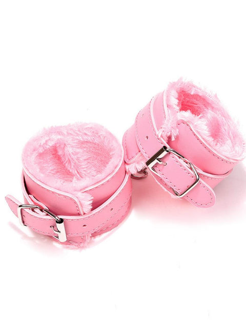 Faux Leather Handcuffs C80726-3 Pink