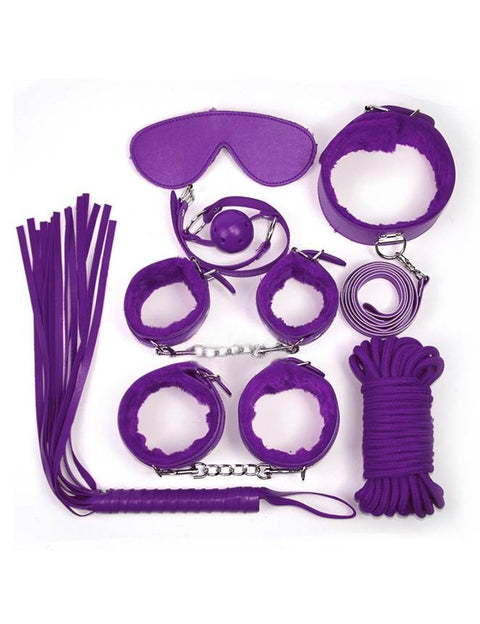 Faux Leather Bondage Kit C80689-4 Purple