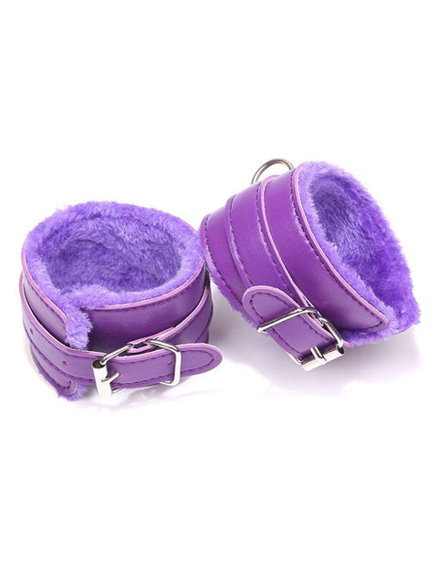 Faux Leather Handcuffs C80726-4 Purple