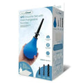 AquaClean 4PC Douche Set packaging with blue douche and interchangeable nozzles on a white background.