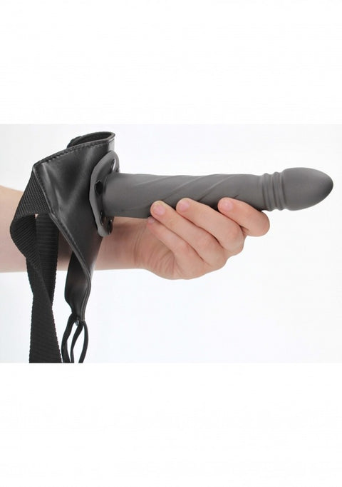 Ouch Twisted Hollow Strap-On 8" Grey