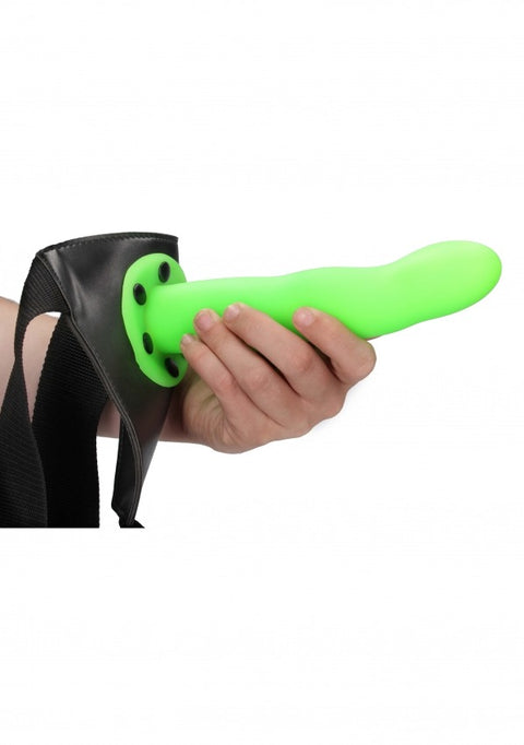 Ouch Curved Hollow Strap-On 8" Glow N Dark