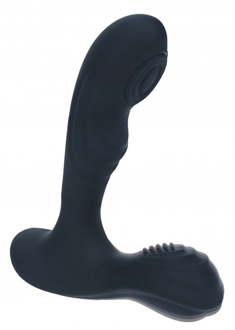 Levelz Vibrating & Tapping Silicone Prostate Massager with Ball Stimulator Black