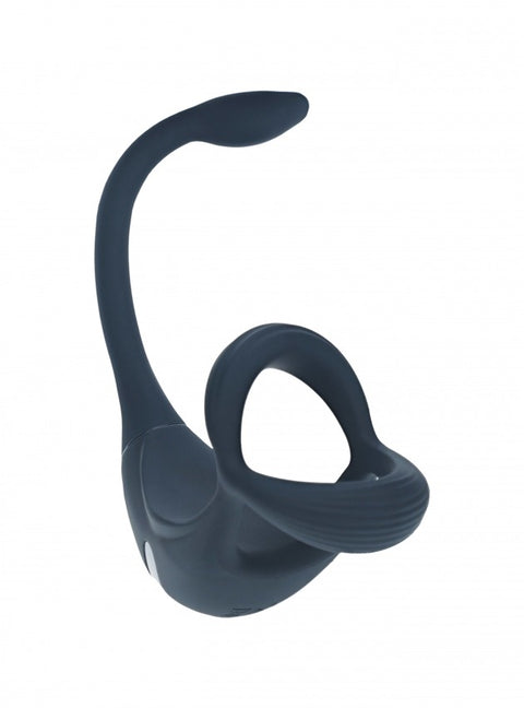 Levelz Remote Control Vibrating Silicone Tri O Cock Ring with Prostate Stimulator Black